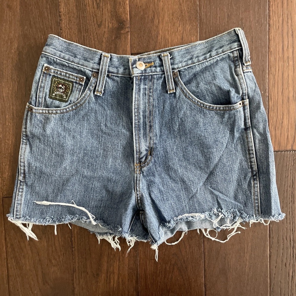 Cinch Denim Shorts Mens 29" Blue Cut-off Frayed Jorts Dark Wash Rodeo